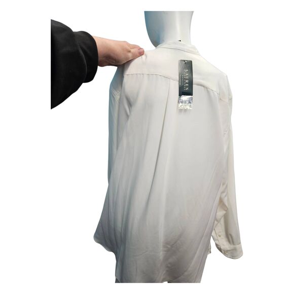 Ralph Lauren White Long Sleeve Blouse Womens size 2X NEW TAGS - Picture 4 of 9